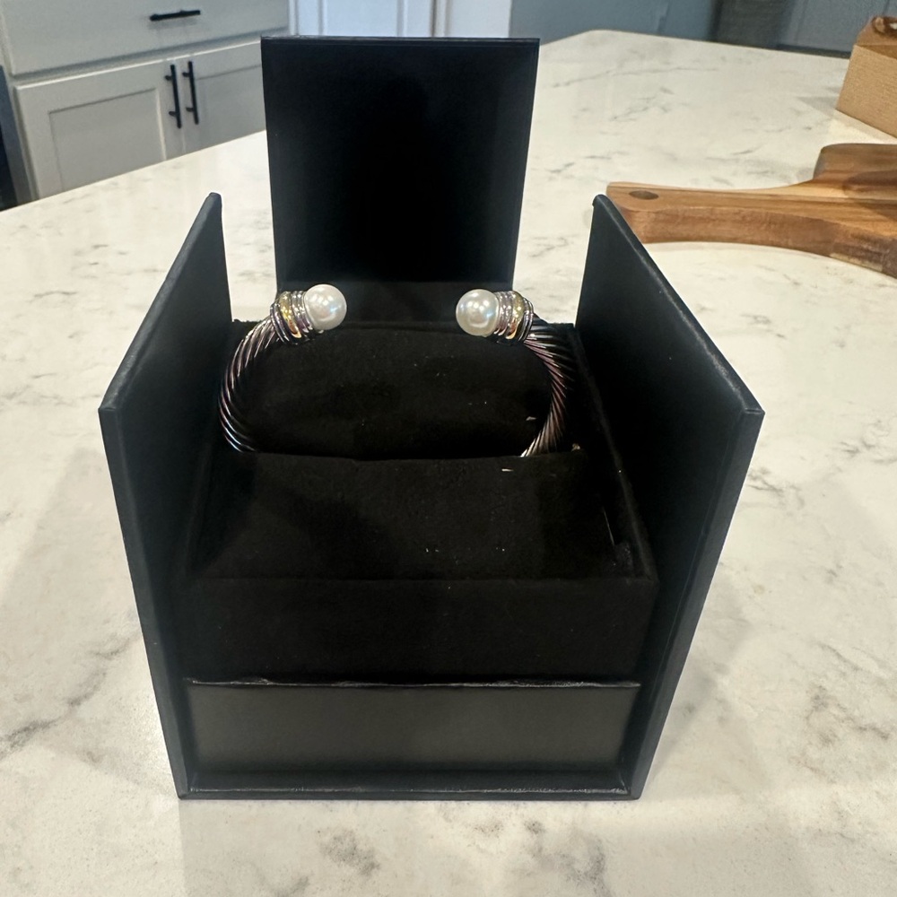 David yurman cable bracelet 14K gold in silver 7mm